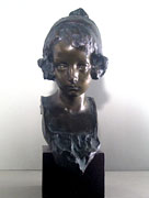 EDOARDO RUBINO, Bust of Young Girl, bronze
